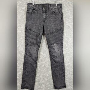 True Religion Jeans Men's 34x34 Black Pants Geno Relaxed Slim Faded Denim